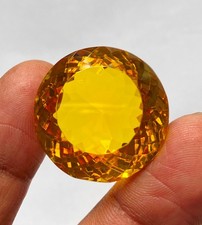 Natural 116 Ct Brazilian Yellow Topaz Round Cut Certified Loose Gemstone picture