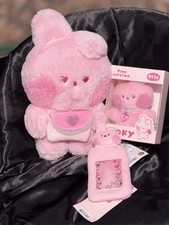 SET BT21 Cooky pink heart edition plush figure ID photocard holder BTS jungkook picture
