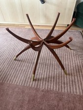 VTG Mid-Century Modern Spider Leg Tray Table Folding Base Brass Tips No Tray MCM picture