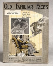Old Familiar Faces Sheet Music 1924 Billy Rose Gus Edwards Gus Edwards Revue picture