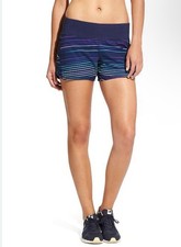 Athleta Fushion Stripe Ready Set Shorts Sz. Small Navy Multi picture