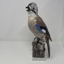 Vintage Lyngby Porcelain Eurasian Jay Bird Figurine No. 83 Denmark MCM Excellent picture