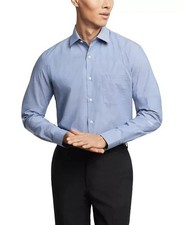 NWT Van Heusen Men's XL Stain Shield Regular Fit Stretch Blue Dress Shirt C0755 picture