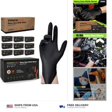 TREEGO 10 Mil Black Nitrile Gloves Bulk Case, 1000 Count X-Large — Heavy Duty... picture