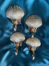 Vintage Gatco Solid Brass Scallop Shell Toilet Paper Roll Holder Unpolished picture