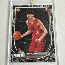 2025-26 Bowman Yang Hansen /10 Black Pattern Border RC #16 POR Trail Blazers picture