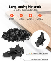 VEVOR 900-Pack Hidden Deck Fasteners, Composite T-Clips, Black, 0.26