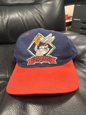 Vintage Cleveland Indians Bugs Bunny Looney Tunes 1993 Snapback Chief Wahoo MLB picture