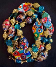 Rosario Leonardi Murano Millefiori Necklace: Rare Vintage Venetian Glass picture