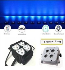 8pcs 4x12W Rgbwauv Dj Wedding Battery Powered LED Uplight Wireless Stage Light W picture