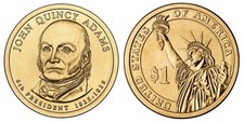 2008 P&D John Quincy Adams Presidential $1 Golden Dollar Coin – Circulated/Shiny picture