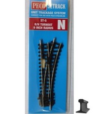 Peco N Scale ~ ST-5 ~ Insulfrog #4 Setrack ~ Right Hand Turnout Switch ~ Code 80 picture