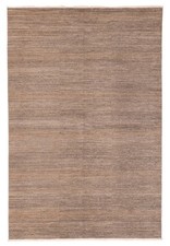 Traditional Taupe Hand-knotted Area Rug 6'0