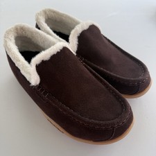 Kuru Loft Women’s Brown White Gum Classic Suede Moccasin Slippers Shoes Sz 11M picture