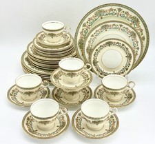 Aynsley Henley Bone China Dinnerware 35 Piece Set Flowers & Scrolls Design picture