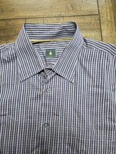 Robert Talbott Men's Casual Button Up Shirt Size XL Purple/Gray Stripe picture