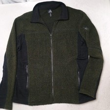 Kuhl Sweater Mens XL Green Husky Burr Full Zip Mock Neck Chunky-Knit Fleece 3151 picture