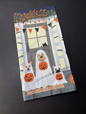 Anthropologie Halloween Dog Ghost Costume Cotton Dish Towel picture