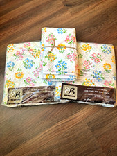 Vintage Bibb Twin Sheet Set No Iron Floral Trellis 50/50 Cotton Polyester picture