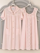 Vintage Philmaid Pink Nightgown & Coverup Set 40/42 picture