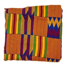 African Ashanti Kente Cloth #14882 Ghana Multicolor Cotton Handmade picture