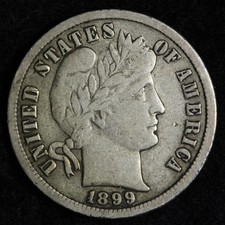 1899-S Barber Silver Dime XF+ E200 GRSEN picture