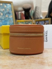 NWT Mansur Gavriel Round Leather Zip Jewelry Case Cammelo picture