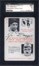 1945 Leister Game Co. Joe Dimaggio Autographs Game Card SGC 5 picture
