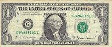 $1 1977-A Small Size Federal Reserve Note, Reverse Full Overprint Error picture