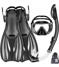 Snorkeling Gear Mask Fins Snorkel Set( S Black) picture