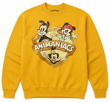 Animaniacs Vintage Logo Gold Crewneck Sweatshirt Retro 90s Cartoon Graphic NEW picture