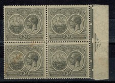 Bermuda 1920 Tercentenary SG 61 2d Gray Marginal Right Block of 4 MNH GEM picture