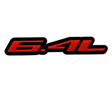 2x Red Black 6.4L Emblems 6.4L  Side Fender Badge 3D for 6.4L Emblem picture