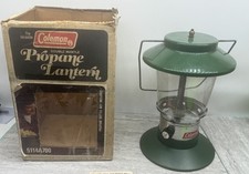 Vintage 1977 Coleman Propane 5107A700 Double Mantle PYREX Camping Lantern picture