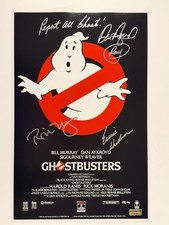 Ghostbusters Cast Signed 11x17 Poster Aykroyd Hudson Moranis Autographs COA picture