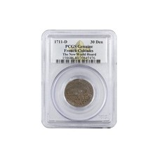 1711-D France Billon 30 Denier Coin New World Hoard PCGS Genuine picture