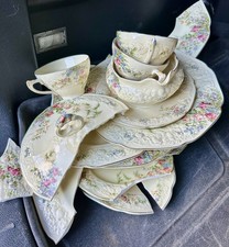 Broken Vintage Crown Ducal Rosalie Dishes Chipped Broken Cracked For Repurposing picture