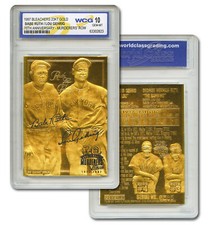 YANKEES MURDERERS' ROW BABE RUTH & LOU GEHRIG 23KT GOLD CARD - GEM-MINT 10 picture