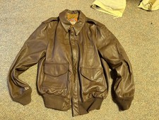 WWII US ARMY AIR CORP A2 PILOT  LEATHER FLYING JACKET-MEDIUM/LARGE LONG 42L picture