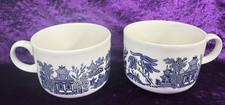 Churchill England Mug Set BLUE WILLOW Jumbo Soup Coffee Chinoiserie Ceramic Set picture