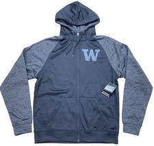 Colosseum 2XL XXL Black Washington Huskies Blackout 3.0 Tonal Raglan Full Zip picture