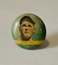 Jimmy Fox 1932 Orbit  Gum Pin  Phil- Atheltics #18 HOF picture