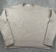 Nordstrom Women M Cashmere Wool Sweater Pullover Oatmeal Knit Oversized Casual picture