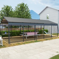 13x26 FT Metal Carport Canopy Large Garage w/6 Fixed Square Tube for Backyard picture