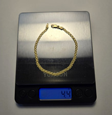 18k Yellow Gold Curb Link Chain Bracelet Lobster Clasp No Stone picture