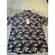 Caribbean Mens Shirt XLT Gray White Hawaiian Camp Big Tall Tropical NWT picture