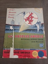 VTG 1961 Los Angeles Angels Program Score Card (Inaugural Year) VS Cleveland picture