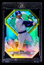 Ryne Sandberg RARE GOLD DIAMOND DIE CUT HOLO CARD Chicago Cubs HOF picture