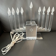 Vintage MCM Jewish Star Acrylic Electric Hanakkuh Menorah Judaica Judaism Works picture