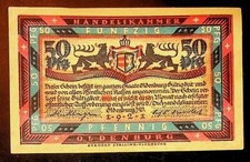 1921 Germany HANDELSKAMMER OLDENBURG 50 Phennig Banknote / Notgeld picture